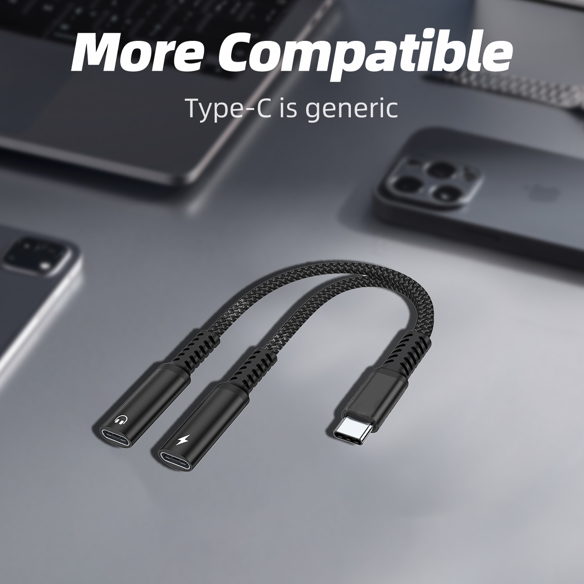 2 IN 1 USB C Splitter to Dual  - Earphone Splitter Jack ulasan dan harga