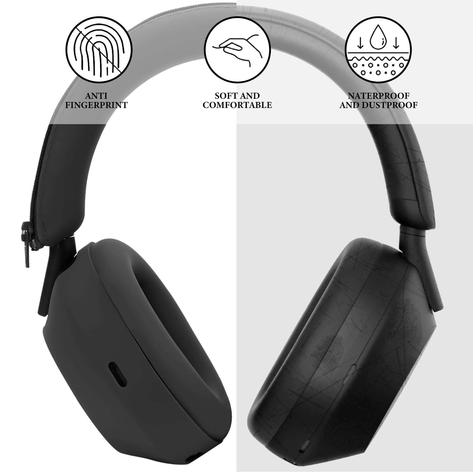 3-in-1 Silicone Protective Cas - Sony Headphone Wh-1000Xm5 ulasan dan harga
