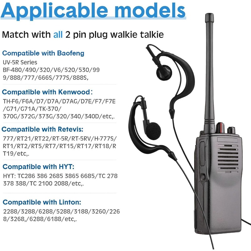 10pcs Walkie Talkie Earpiece w - Wired Earphone Mic ulasan dan harga