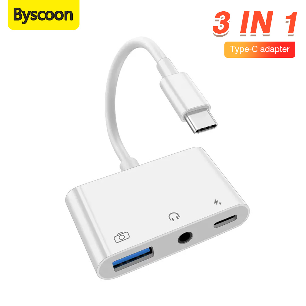 3 in 1 Type C to 3.5mm Jack Ea - Earphone Splitter Jack ulasan dan harga