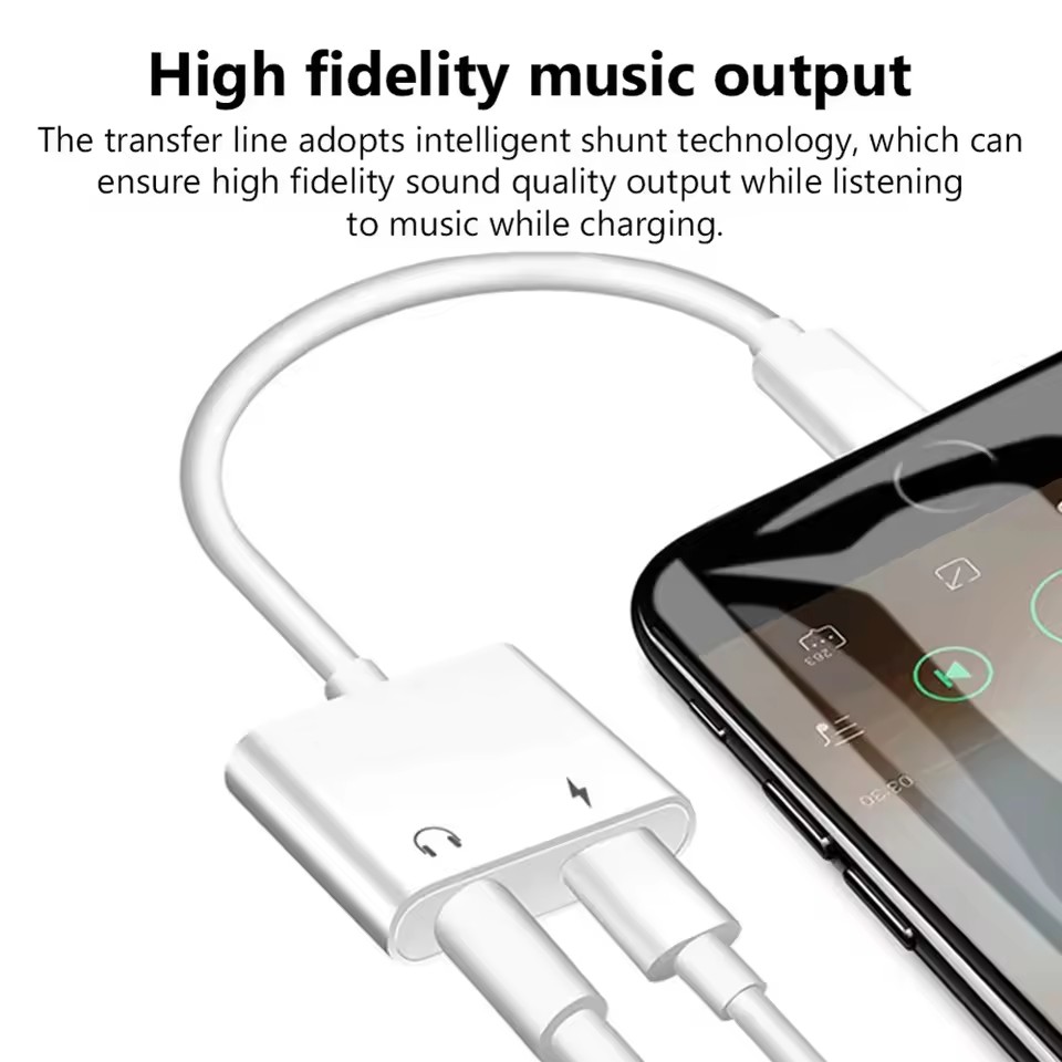 2 in 1 iOS to 3.5mm Jack Audio - Earphone Splitter Jack ulasan dan harga